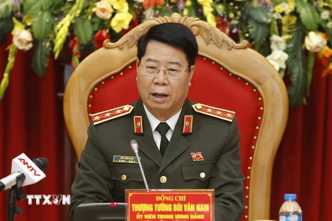 Thượng tướng Bùi Văn Nam, Thứ trưởng Bộ Công an phát biểu. (Ảnh: Doãn Tấn/TTXVN)