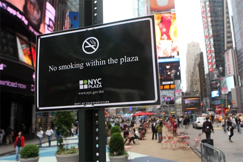 Một biển cấm hút thuốc lá ở New York. (Nguồn: Getty Images)