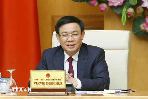 Phó Thủ tướng Vương Đình Huệ, Trưởng Ban Chỉ đạo điều hành giá phát biểu. (Ảnh: Doãn Tấn/TTXVN)