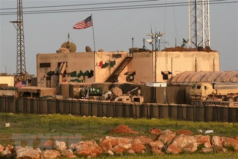 Một căn cứ quân sự của Mỹ tại làng al-Asaliyah, giữa thành phố Aleppo và thị trấn Manbij, miền bắc Syria ngày 2/4/2018. (Ảnh: AFP/TTXVN)
