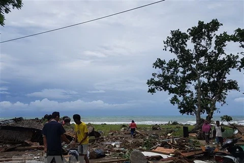 Cảnh đổ nát sau thảm họa sóng thần tại Indonesia năm 2018. (Ảnh: Yonhap/TTXVN)