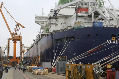 Cơ sở của Daewoo Shipbuilding & Marine Engineering Co. ở Hàn Quốc. (Nguồn: AP)