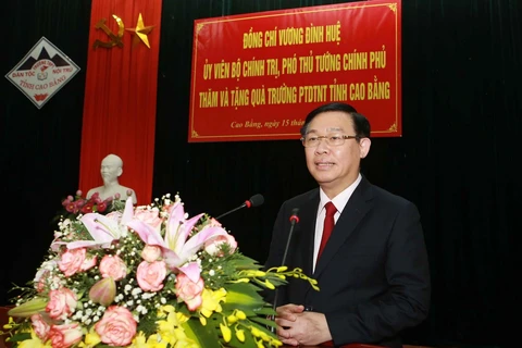 Phó Thủ tướng Vương Đình Huệ phát biểu. (Ảnh: Doãn Tấn/TTXVN)