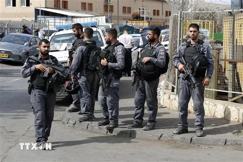 Lực lượng an ninh Israel tại Bờ Tây. (Ảnh: AFP/TTXVN)