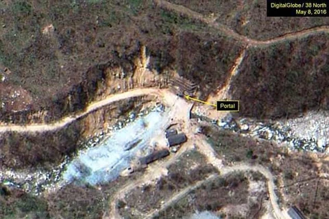 Bãi thử hạt nhân Punggye-ri của Triều Tiên. (Nguồn: AP/TTXVN) 