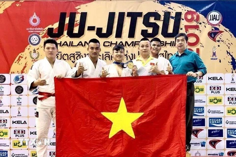 Đội tuyển Ju-jitsu Việt Nam tham gia giải. (Ảnh: Sơn Nam/TTXVN)