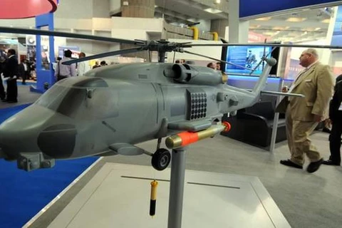 Một chiếc trực thăng MH-60R được giới thiệu tại một triển lãm ở Ấn Độ. (Nguồn: Thehindu)