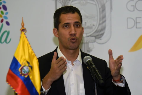 Thủ lĩnh đối lập Venezuela Juan Guaido phát biểu tại Salinas, Ecuador ngày 2/3/2019. (Ảnh: AFP/TTXVN)