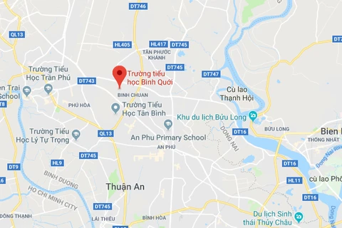 Vị trí Trường Tiểu học Bình Quới. (Nguồn: Google Maps)