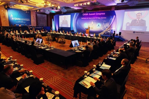 Hội nghị Thượng đỉnh OANA diễn ra tại Seoul (Hàn Quốc) trong hai ngày 22 và 23/4/2010 với sự tham dự của khoảng 90 nhà lãnh đạo đại diện cho 44 hãng thông tấn từ 35 quốc gia thành viên OANA. (Nguồn: Yonhap/TTXVN)