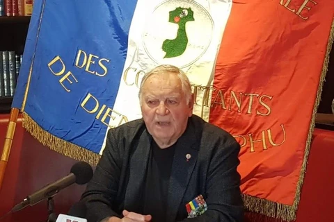 Ông William Schilardi, Chủ tịch Hội Cựu chiến binh Pháp tại Điện Biên Phủ. (Ảnh: Linh Hương/Vietnam+)