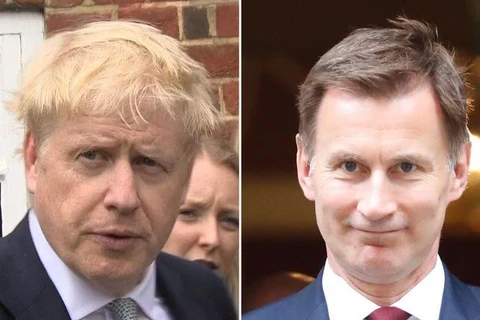 Hai ứng cử viên Thủ tướng Anh - cựu Ngoại trưởng Boris Johnson (trái) và Ngoại trưởng Jeremy Hunt. (Nguồn: Sky News)