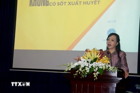 Bộ trưởng Bộ Y tế Nguyễn Thị Kim Tiến chủ trì Hội nghị. Ảnh: Đinh Hằng – TTXVN