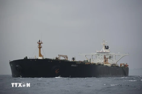 Tàu chở dầu Grace 1 trên vùng biển ngoài khơi Gibraltar ngày 6/7/2019. (Ảnh: AFP/TTXVN)
