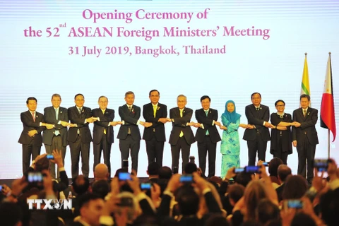 Hội nghị Bộ trưởng Ngoại giao ASEAN lần thứ 52 (AMM-52) và các Hội nghị liên quan tại Bangkok, Thái Lan khai mạc ngày 31/7/2019. (Nguồn: THX/TTXVN)