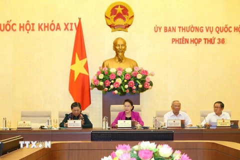 Chủ tịch Quốc hội Nguyễn Thị Kim Ngân phát biểu ý kiến. (Ảnh: Doãn Tấn/TTXVN)