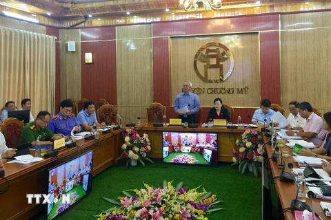 Phó Chủ tịch Quốc hội Uông Chu Lưu phát biểu tại buổi làm việc. (Ảnh: Nguyễn Thắng/TTXVN)