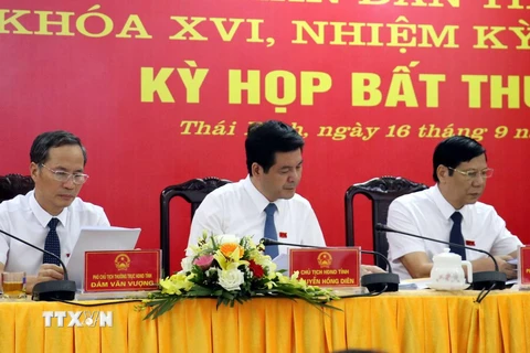 Kỳ họp bất thường Hội đồng Nhân dân tỉnh Thái Bình. (Ảnh: Nguyễn Công Hải/TTXVN)