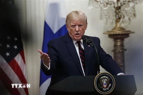 Tổng thống Mỹ Donald Trump trong một cuộc họp báo ở Washington, DC ngày 2/10/2019. (Ảnh: THX/TTXVN)