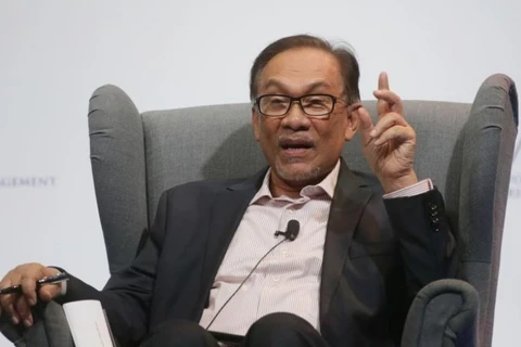 Chủ tịch PKR Ibrahim Anwar, người mà theo thỏa thuận trong Liên minh Hy vọng (PH) cầm quyền sẽ thay ông Mahathir Mohamad làm Thủ tướng Malaysia. (Nguồn: Straitstimes)