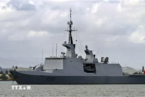 Tàu khu trục Courbet của Pháp. (Ảnh: AFP/TTXVN)