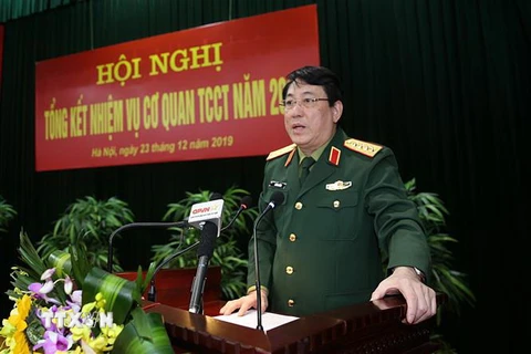 Đại tướng Lương Cường phát biểu chỉ đạo hội nghị. (Ảnh: Hồng Pha/TTXVN)
