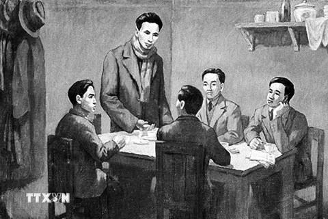 Từ ngày 6/1-7/2/1930, Hội nghị hợp nhất các tổ chức cộng sản thành lập Đảng Cộng sản Việt Nam được tổ chức tại Hong Kong (Trung Quốc) dưới sự chủ trì của đồng chí Nguyễn Ái Quốc thay mặt cho Quốc tế Cộng sản. (Ảnh: Tranh tư liệu/TTXVN)