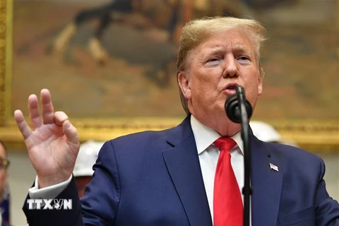 Tổng thống Mỹ Donald Trump phát biểu tại cuộc họp báo ở Washington, DC ngày 9/1/2020. (Ảnh: AFP/TTXVN)