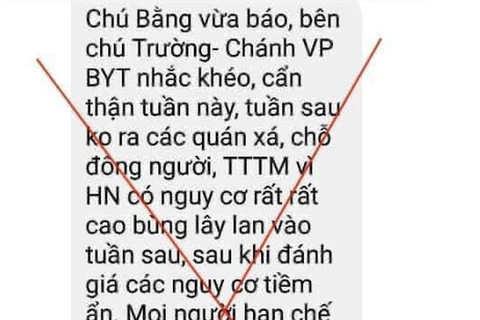 Khuyến cáo dịch ở Hà Nội chỉ là tin giả. 