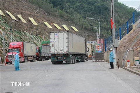 Công tác kiểm dịch y tế tại cửa khẩu Tân Thanh (Lạng Sơn) được tuân thủ nghiêm ngặt. (Ảnh: Quang Duy/TTXVN)