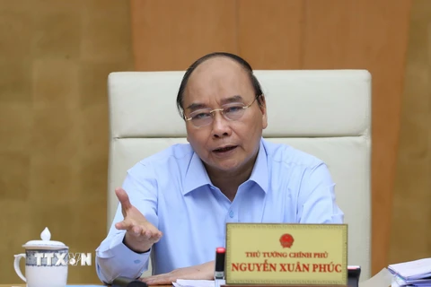 Thủ tướng Nguyễn Xuân Phúc, Trưởng Ban Chỉ đạo điều hành giá phát biểu. (Ảnh: Thống Nhất/TTXVN)