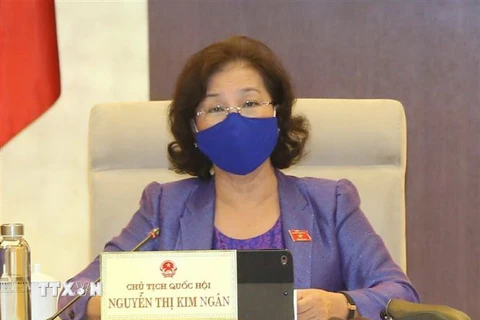 Chủ tịch Quốc hội Nguyễn Thị Kim Ngân phát biểu. (Ảnh: Doãn Tấn/TTXVN)