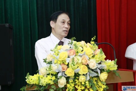 Ông Lê Hoài Trung, Ủy viên Trung ương Đảng, Thứ trưởng Bộ Ngoại giao, Chủ nhiệm Ủy ban Biên giới quốc gia phát biểu chỉ đạo đại hội. (Nguồn: Baoquocte.vn)