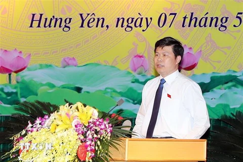 Tân Chủ tịch Hội đồng Nhân dân tỉnh Hưng Yên Trần Quốc Toản. (Ảnh: Đinh Tuấn/TTXVN)