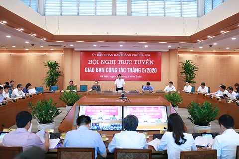 Chủ tịch UBND thành phố Hà Nội Nguyễn Đức Chung chủ trì phiên họp. (Nguồn: Hanoi.gov.vn)
