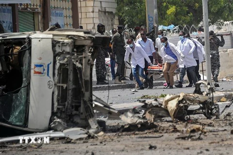 Hiện trường một vụ đánh bom ở Somalia. (Ảnh minh họa. Nguồn: AFP/TTXVN)