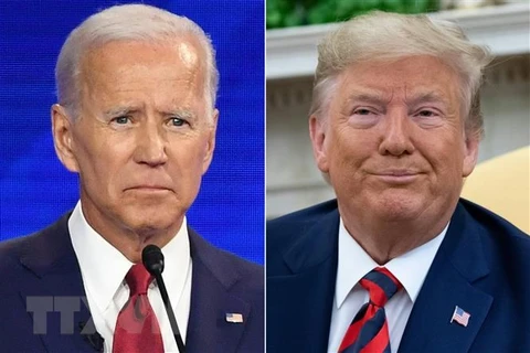 Tổng thống Mỹ Donald Trump (phải) và ứng viên tranh cử Tổng thống của đảng Dân chủ Joe Biden. (Nguồn: AFP/TTXVN)