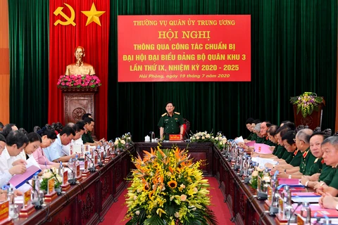 Đại tướng Ngô Xuân Lịch phát biểu tại hội nghị. (Nguồn: Bộ Quốc phòng)