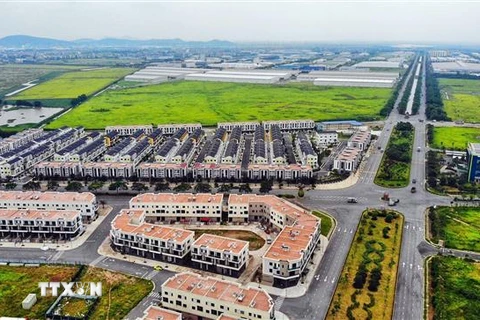 Khu nhà ở thương mại trong Khu công nghiệp và Đô thị VSIP Bắc Ninh đã hoàn thành, sẵn sàng đón các nhà đầu tư. (Ảnh: Danh Lam/TTXVN)