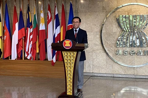 Đại sứ Trần Đức Bình, Trưởng phái đoàn Việt Nam tại ASEAN. (Ảnh: Hữu Chiến/TTXVN)
