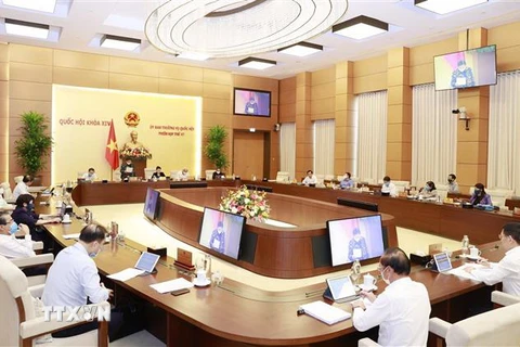 Ủy ban Thường vụ Quốc hội để cho ý kiến về Chiến lược phát triển Kiểm toán nhà nước đến năm 2030. (Ảnh: Trọng Đức/TTXVN)