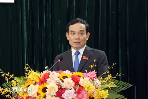 Phó Bí thư Thường trực Thành ủy Thành phố Hồ Chí Minh Trần Lưu Quang phát biểu chỉ đạo Đại hội. (Ảnh: Tiến Lực/TTXVN)