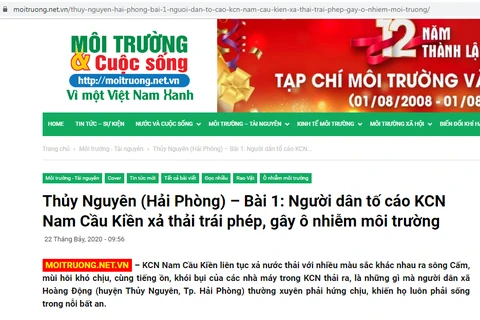 Bài viết trên Tạp chí Môi trường và Cuộc sống. 