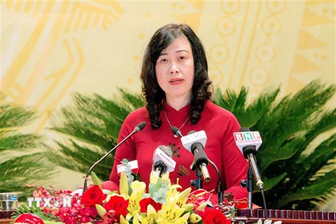 Bà Đào Hồng Lan, Bí thư Tỉnh ủy Bắc Ninh khóa XX, nhiệm kỳ 2020-2025. (Ảnh: Thanh Thương/TTXVN)