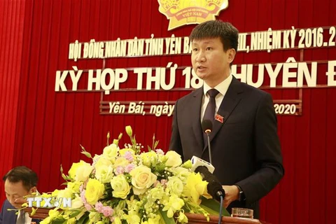 Ông Trần Huy Tuấn, tân Chủ tịch Ủy ban Nhân dân tỉnh Yên Bái. (Ảnh: Tuấn Anh/TTXVN)