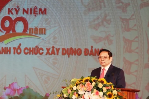 Ông Phạm Minh Chính, Ủy viên Bộ Chính trị, Bí thư Trung ương Đảng, Trưởng Ban Tổ chức Trung ương phát biểu tại Lễ kỷ niệm. (Nguồn: Xaydungdang.org.vn)