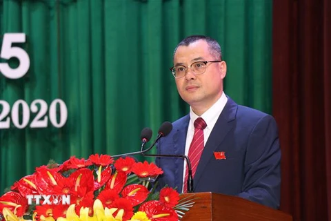 Ông Phạm Đại Dương tái đắc cử Bí thư Tỉnh ủy Phú Yên khóa XVII, nhiệm kỳ 2020-2025. (Ảnh: Phạm Cường/TTXVN)