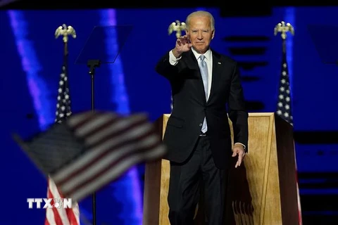 Ông Joe Biden phát biểu tại Wilmington, bang Delaware, Mỹ, ngày 7/11/2020. (Ảnh: AFP/TTXVN)