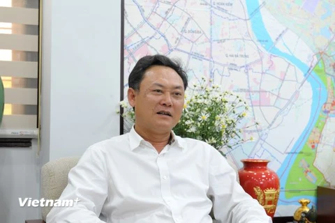 Ông Lê Anh Quân - Bí thư Huyện ủy kiêm Chủ tịch Ủy ban Nhân dân huyện Gia Lâm. (Ảnh Mạnh Khánh/Vietnam+)