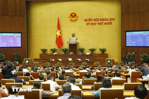 Quốc hội biểu quyết thông qua việc bổ sung nội dung vào chương trình kỳ họp thứ 10. (Ảnh: Doãn Tấn/TTXVN)